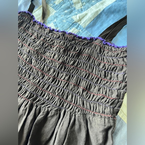 Y2K Dynamite Womens Brown Mocked Embroidered Fairy Top Ribbon Straps Medium - Picture 4 of 10